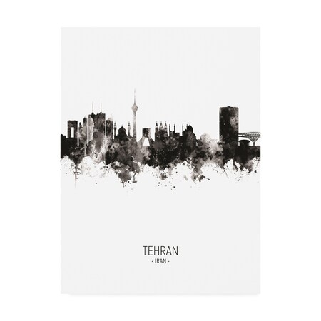 Michael Tompsett 'Tehran Iran Skyline Portrait II' Canvas Art,24x32